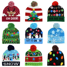 LED Christmas Hat Sweater Knitted Beanie Christmas Light up Knitted Hat Christmas Gift for Kids Xmas 2026 New Year Decorations