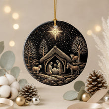 Nativity Scene Christmas Ornament 2026 - Holy Family Starry Night Ceramic Hanging Keepsake - Christian Religious for Mom, Grandma, Daughter, Sister, Friend, Faith Lover