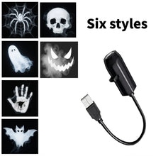 Halloween USB Projector Light Ghost Skull Night Light Switchable Pattern LED Projector Lamp for Room Wall Ceiling Window Decor