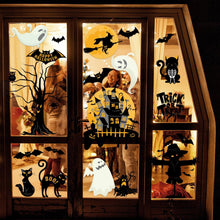 Halloween Window Clings Decor for Halloween Decorations, 6 Sheets Double Side Crows Bats Spiders Ghost Window Stickers Removable Glass Decals for Party Decorations Indoortions
