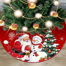 VIKAMA Red Christmas Theme Christmas Tree Skirt Snowflake Santa Print Christmas Tree Skirt Cushion Christmas Decoration