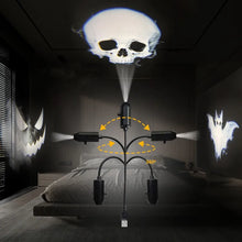 Halloween USB Projector Light Ghost Skull Night Light Switchable Pattern LED Projector Lamp for Room Wall Ceiling Window Decor