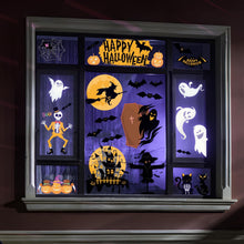 Halloween Window Clings Decor for Halloween Decorations, 6 Sheets Double Side Crows Bats Spiders Ghost Window Stickers Removable Glass Decals for Party Decorations Indoortions