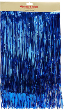 ® Shiny Icicles Strands - Lametta Christmas Tree Decorations (Royal Blue)