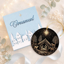 Nativity Scene Christmas Ornament 2026 - Holy Family Starry Night Ceramic Hanging Keepsake - Christian Religious for Mom, Grandma, Daughter, Sister, Friend, Faith Lover