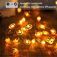 Orange Pumpkin Halloween Lights Outdoor, 40 LED 13.12 Ft Battery