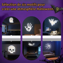 Halloween USB Projector Light Ghost Skull Night Light Switchable Pattern LED Projector Lamp for Room Wall Ceiling Window Decor