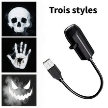 Halloween USB Projector Light Ghost Skull Night Light Switchable Pattern LED Projector Lamp for Room Wall Ceiling Window Decor