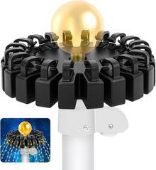 Christmas Tree Flag Pole Mega Topper Light Hook, Plastic Flagpole Tree Topper with 20 Hooks, Outdoor Telescoping Flagpole Christmas Light Hanger Kit for Hanging Light Strings